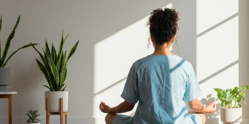 woman meditating