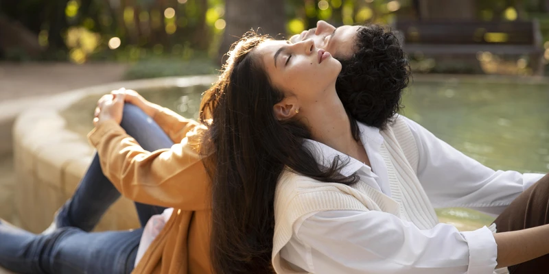 couple sleeping outside